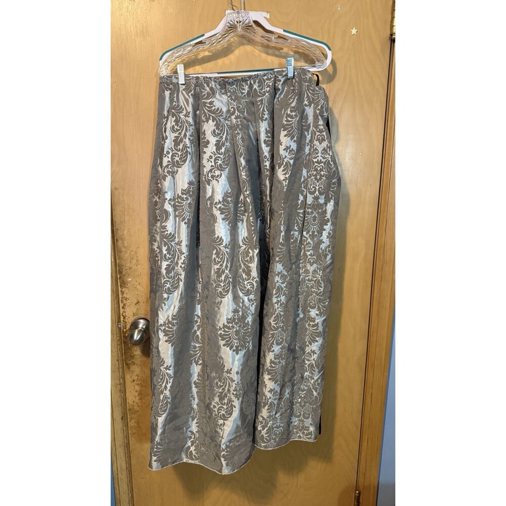 Damsel in Dress Tulip Skirt Silver Damask Drawstring Waist OSFM EUC 40" long
